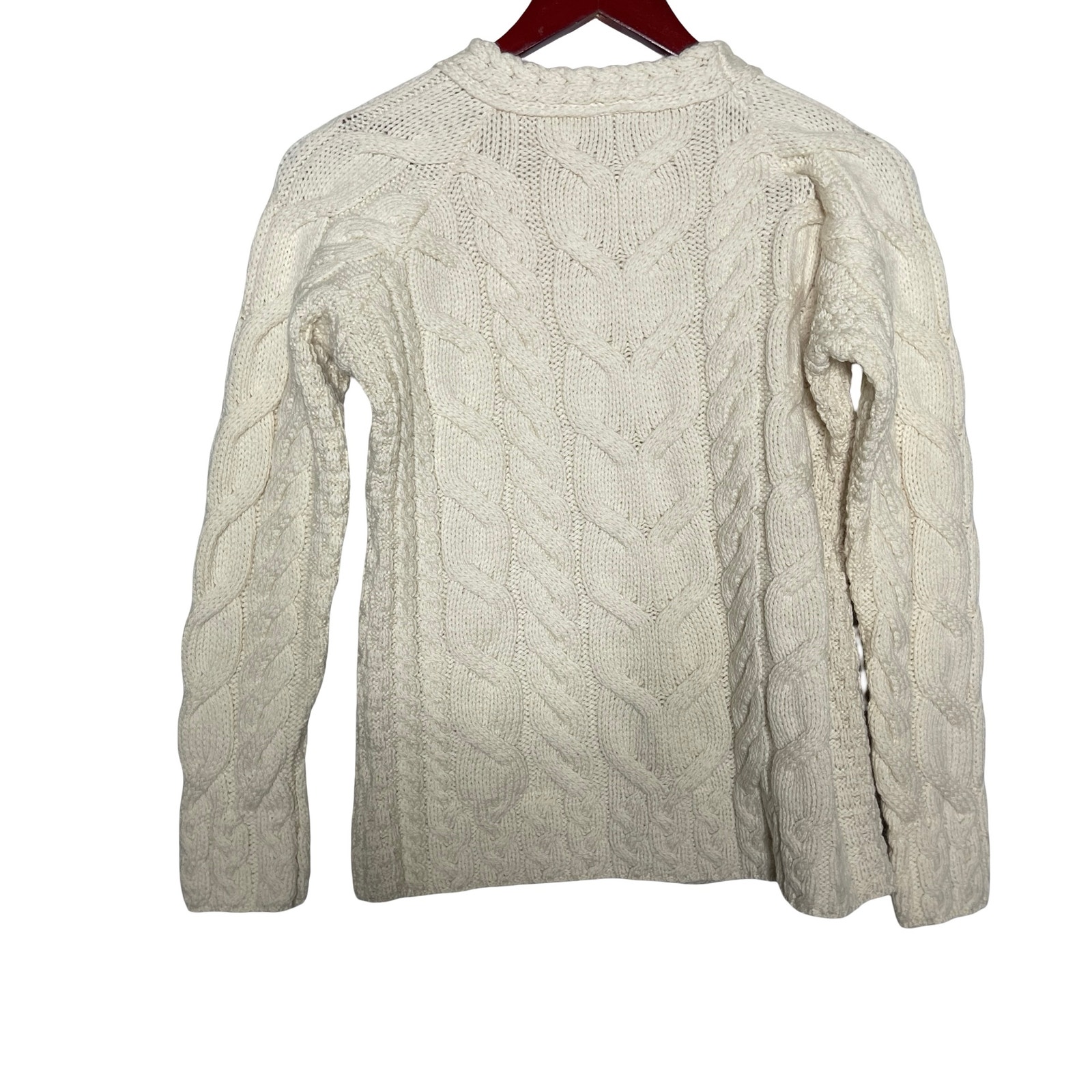 Aran Sweater Market Super Soft 100% Merino Wool Luxury Cable Knit Sz S — image 5 of 7